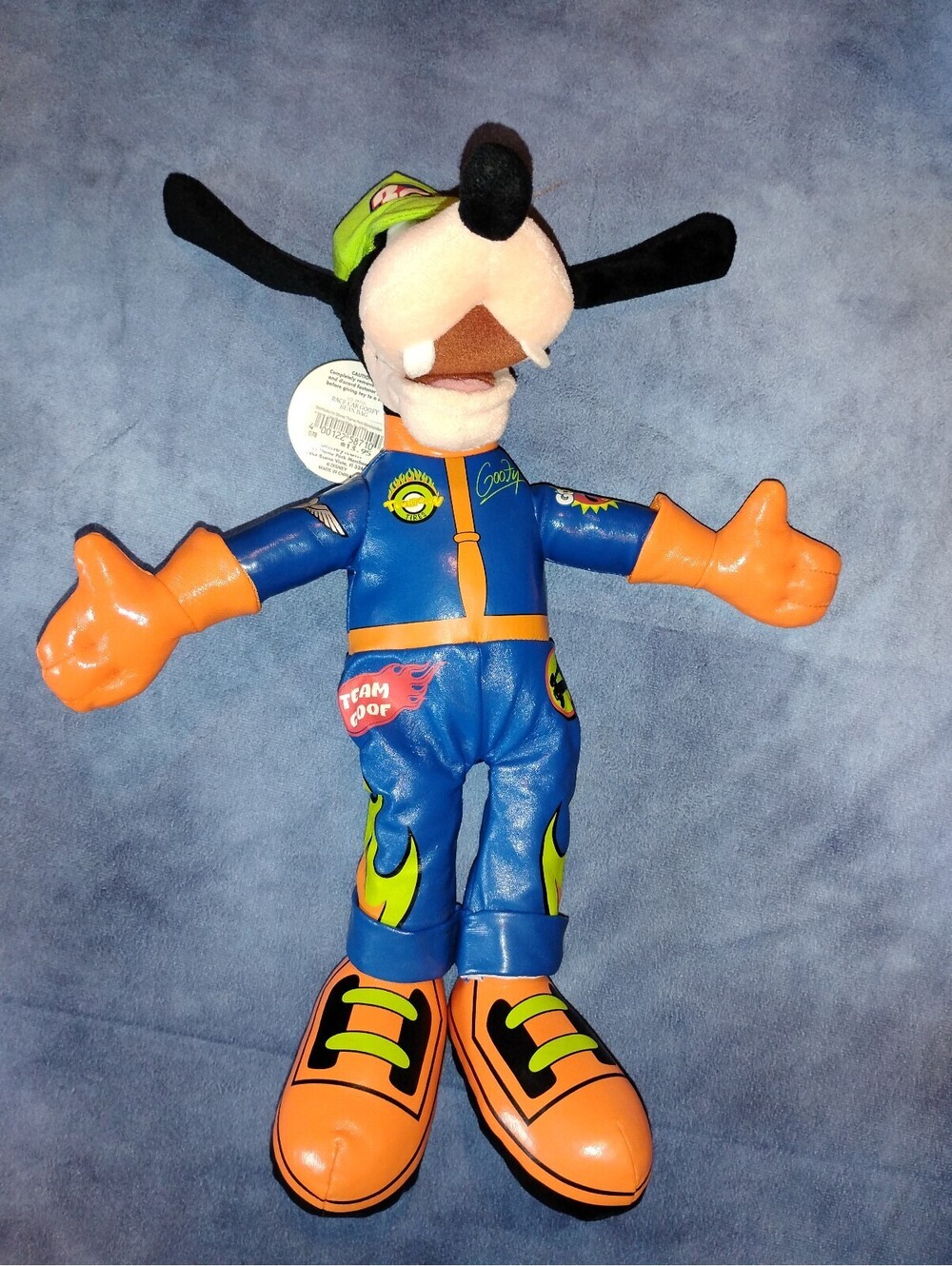 Vintage new with tags Disney Parks Team Goofy Racing Uniform Bean Bag Plush